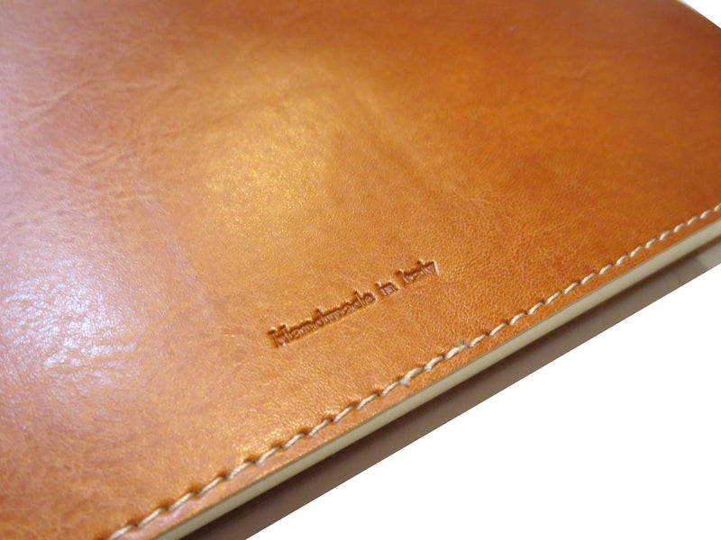 Fiorentina - Soft Cover Italian Leather Guest Book with Guests Embossed on Cover - Tan - Image 3